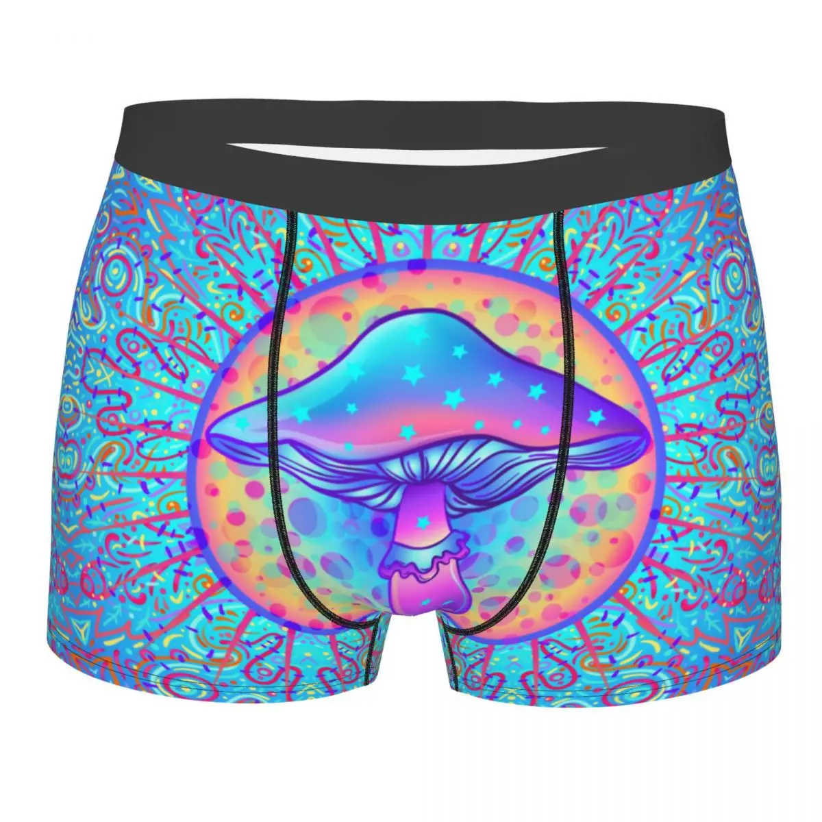 

Magic Mushrooms Men Underwear Psychedelic Hippie Boxer Briefs Shorts Panties Humor Breathable Underpants for Male