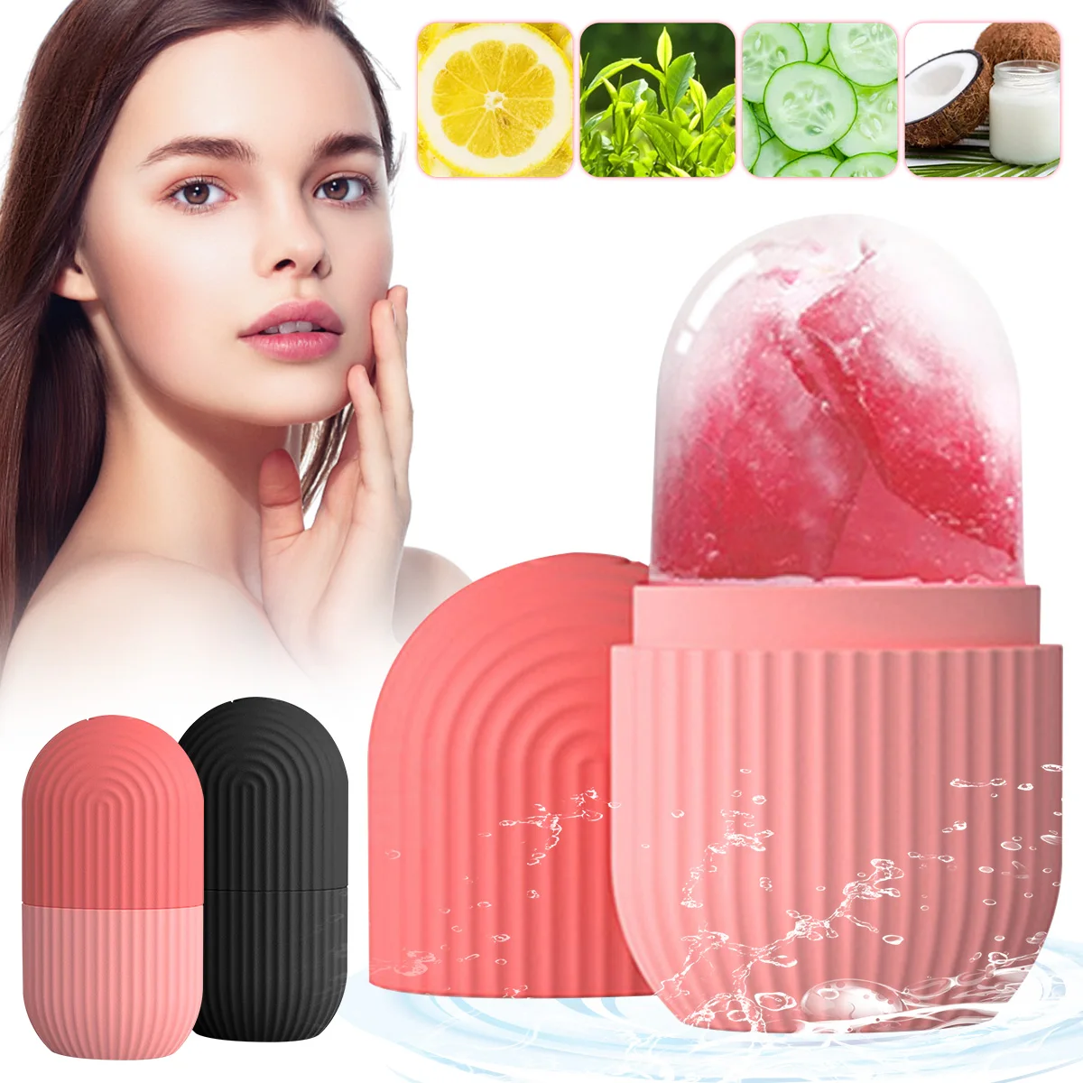 Ролик для лица и глаз, многоразовый ролик для лица со льдом, форма для ...