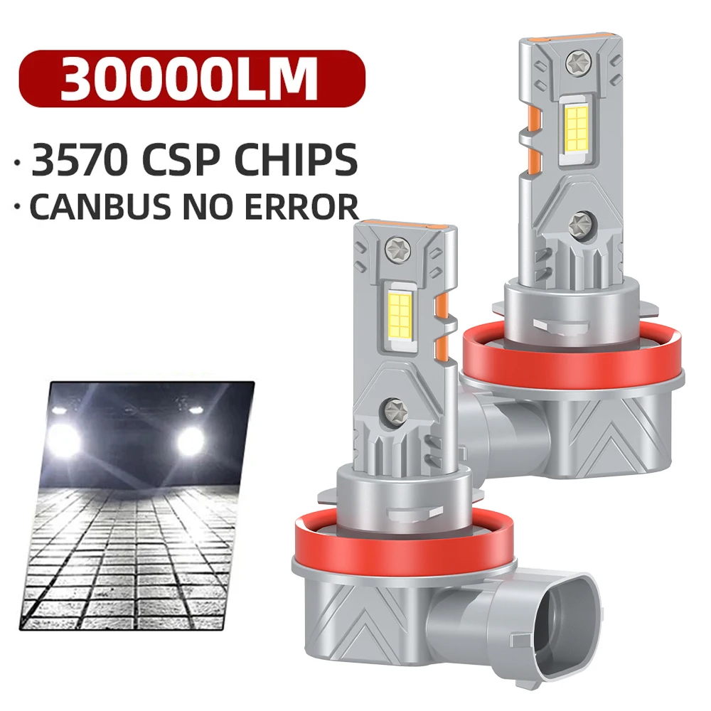 

2 шт. 30000LM H7 светодиодные лампы для фар 120 Вт 12 шт. CSP 3570 Автоматические фары 6000K H1 H4 H11 9005 HB3 9006 HB4 Canbus Автомобильные фары 12 В