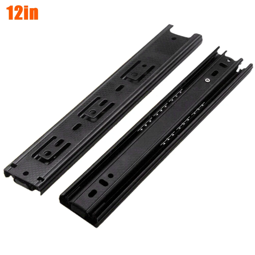 

2pcs Guide Rail Smooth Cabinet Soft Close Hardware Ball Bearing Drawer Slide Furniture Pulley Thickened Steel Low Noise