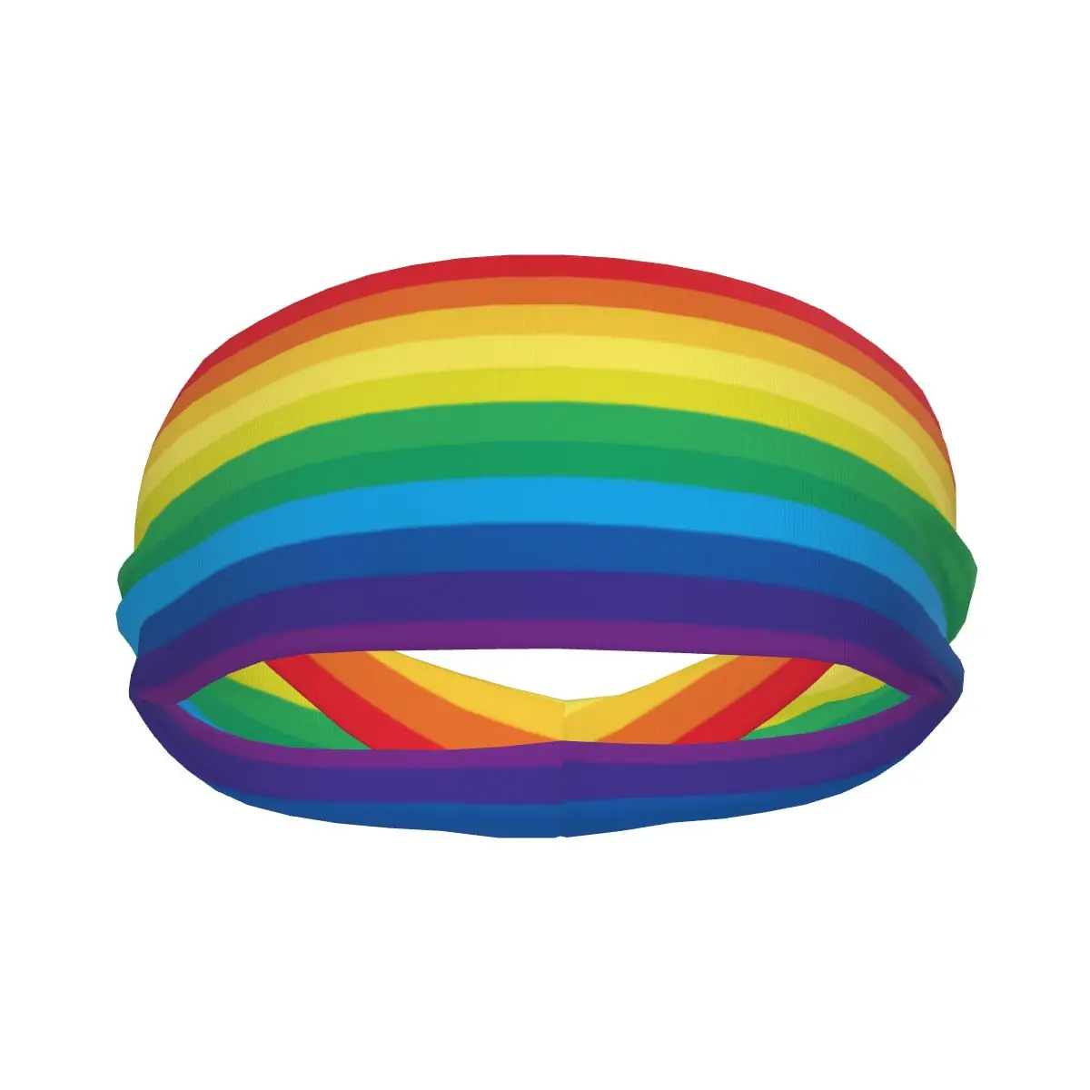 

Striped Multicolored Rainbow Elastic Hair Band Yoga Headband Makeup Hair Hoop Headwrap