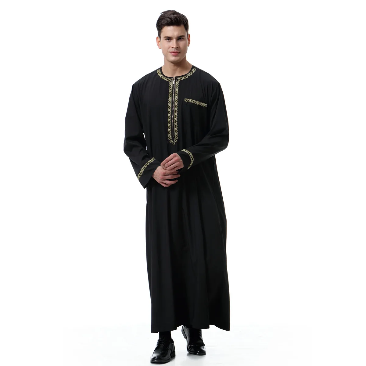 Saudi Arabia Clothing Kurta Men Abaya Dubai Long Sleeve Saudi Thobe Tesettur Elbise Arabisch Djellaba Homme Muslim Kaftan Boys