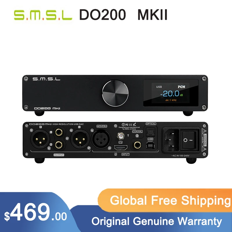 

SMSL DO200 MKII аудио DAC ES9068AS * 2 XMOS XU316 Bluetooth 5,0 MQA полное декодирование OPA1612 * 5 op amp DSD512 768 кГц 32Bit CD декодер
