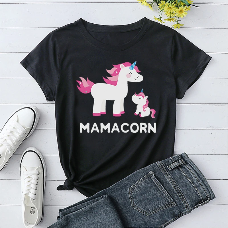 

Футболки с единорогом, топы, подарок на день матери, уличная одежда, рубашка в стиле Харадзюку, модные футболки с милым единорогом и графическим рисунком, подарок на день матери, футболки