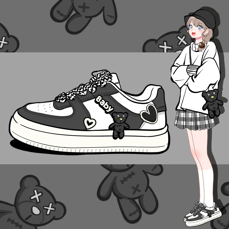 Amy and Michael Co Girls Students Casual Sneakers Corblock F