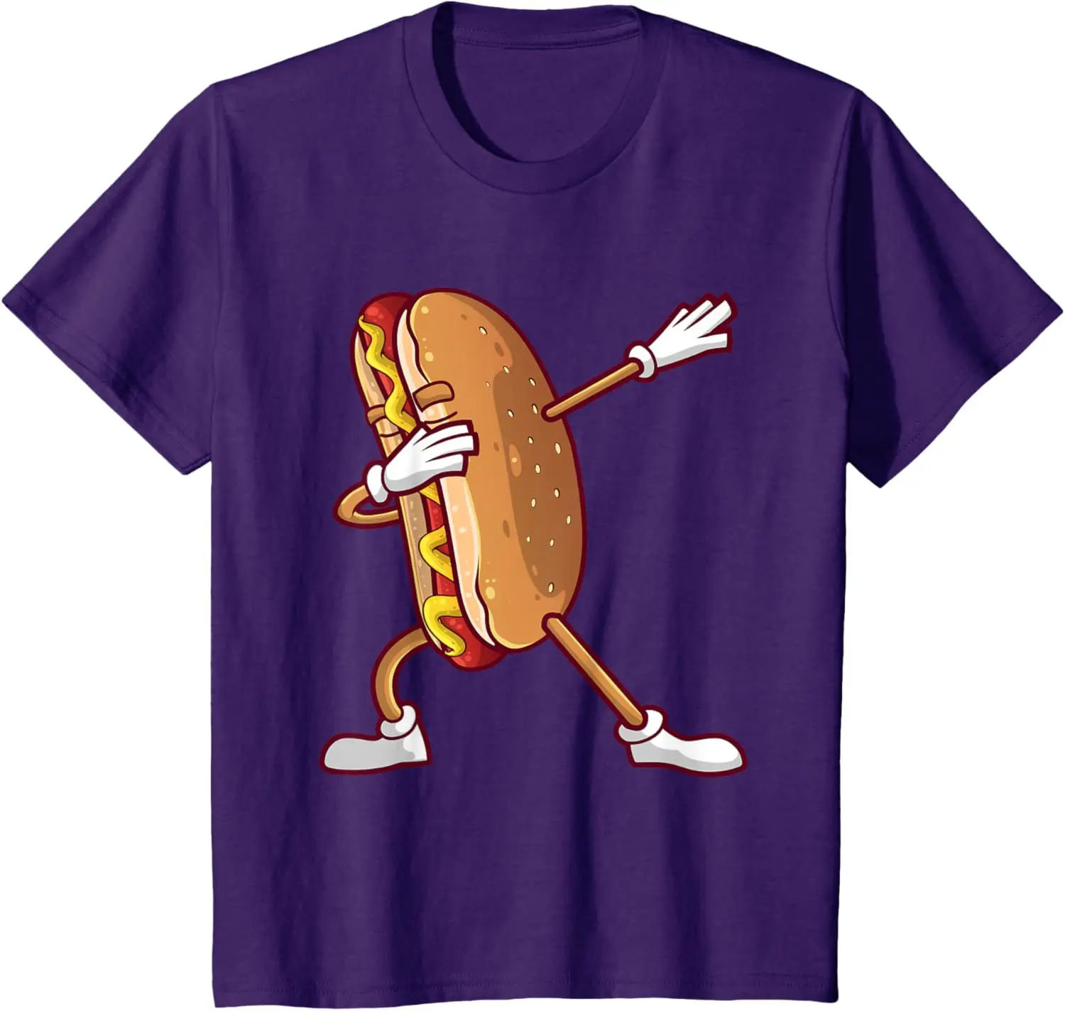 Милая забавная футболка с размазанным хот-догом для мужчин и женщин танцующая