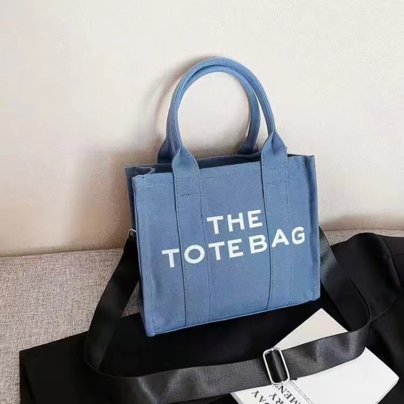 WINNIE Woman Canvas Handbag Casual Messenger Shoulder Women Tote Bag Black Blue Large Capacity Luxury Shopping Bag Zipper