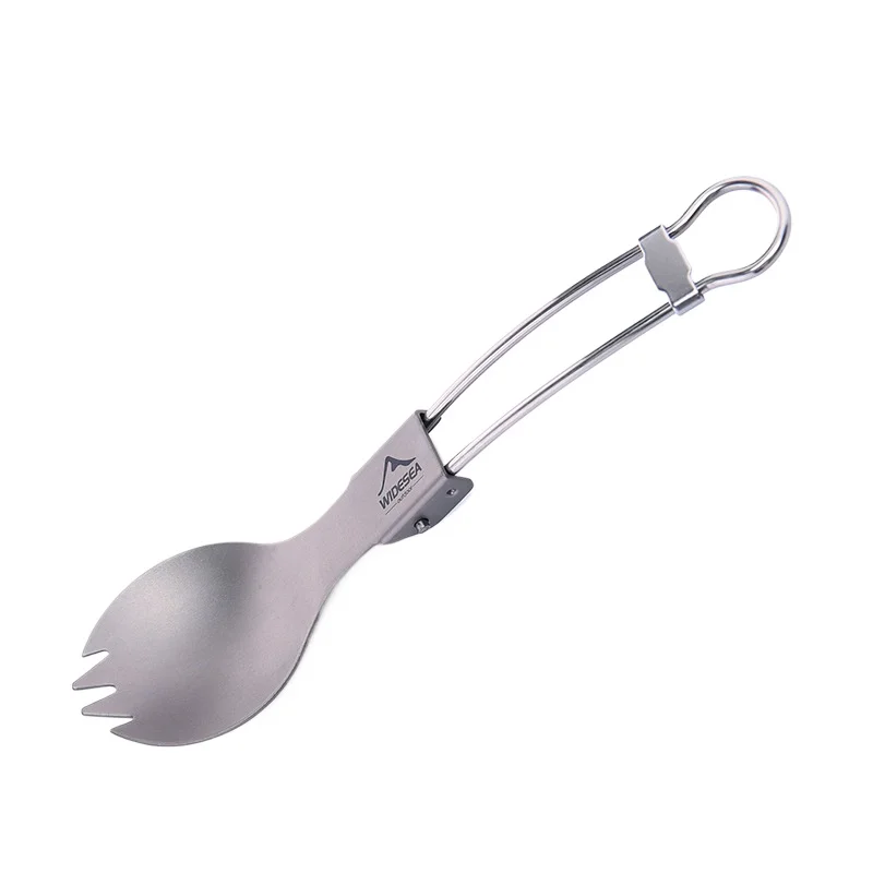 Посуда для кемпинга на открытом воздухе титановая ложка вилка 2 в 1 складная