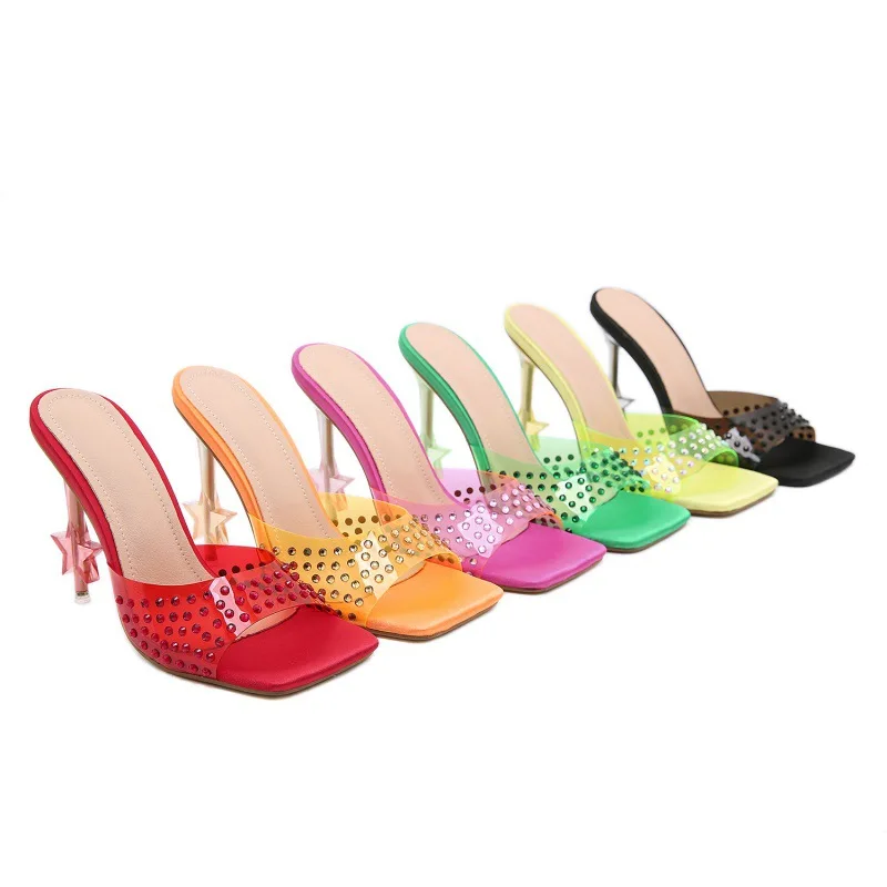 

2022 rhinestone Stiletto Sandals 6 color women’s shoes
