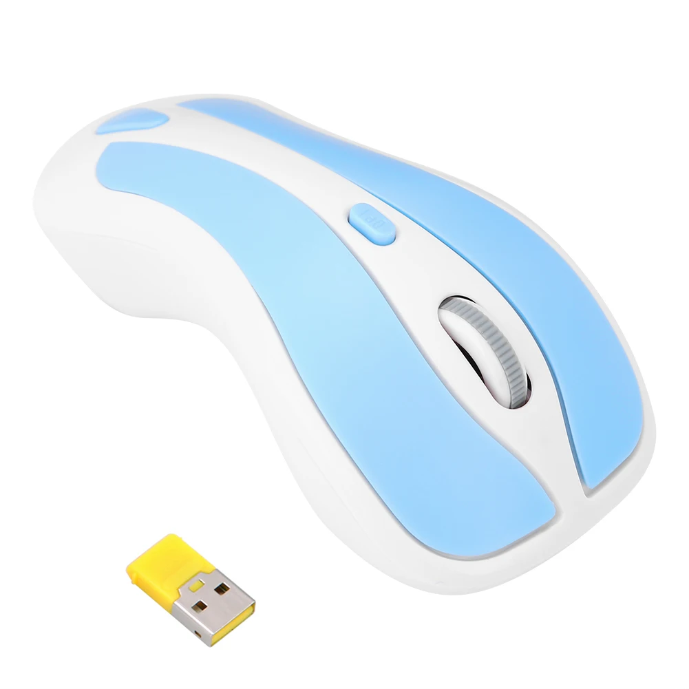 

6D Gyroscope 2.4G TV Wireless Optical Air Mouse USB Receiver For PC Smart TV Box (White+Blue) Mouse Mouse Mouse Mouse Mouse