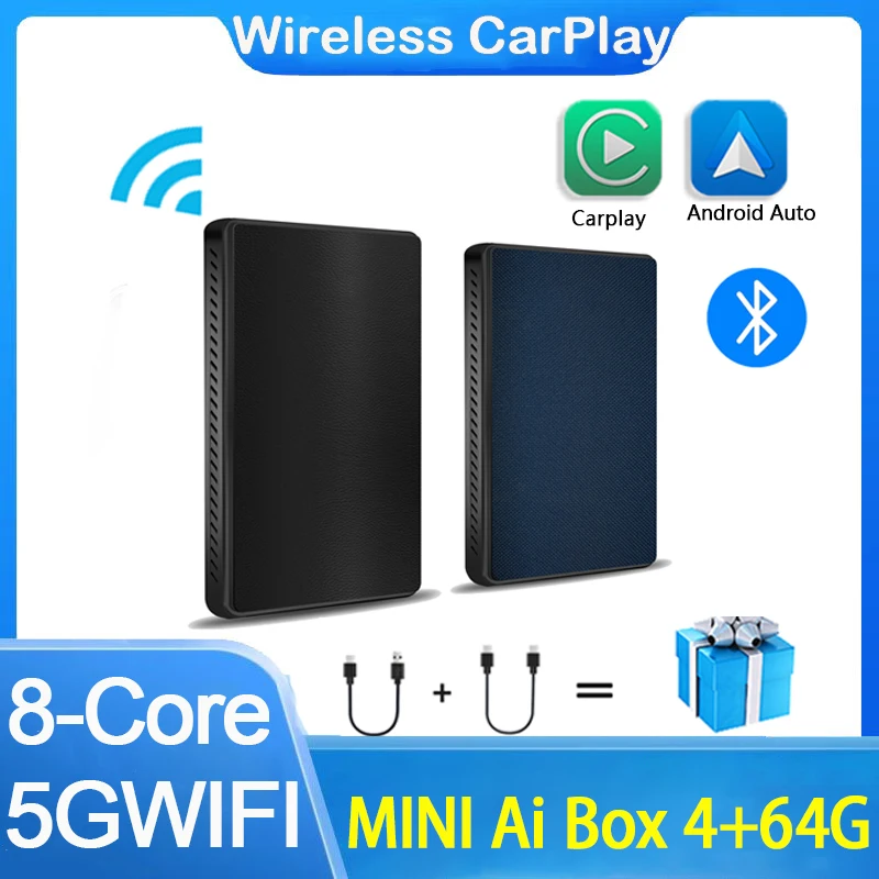 

CarPlay MINI Ai Box 4 + 64 ГБ Android 9 Bluetooth интеллектуальная система мультимедийный экран беспроводной CarPlay Android Автоматическая ТВ-приставка