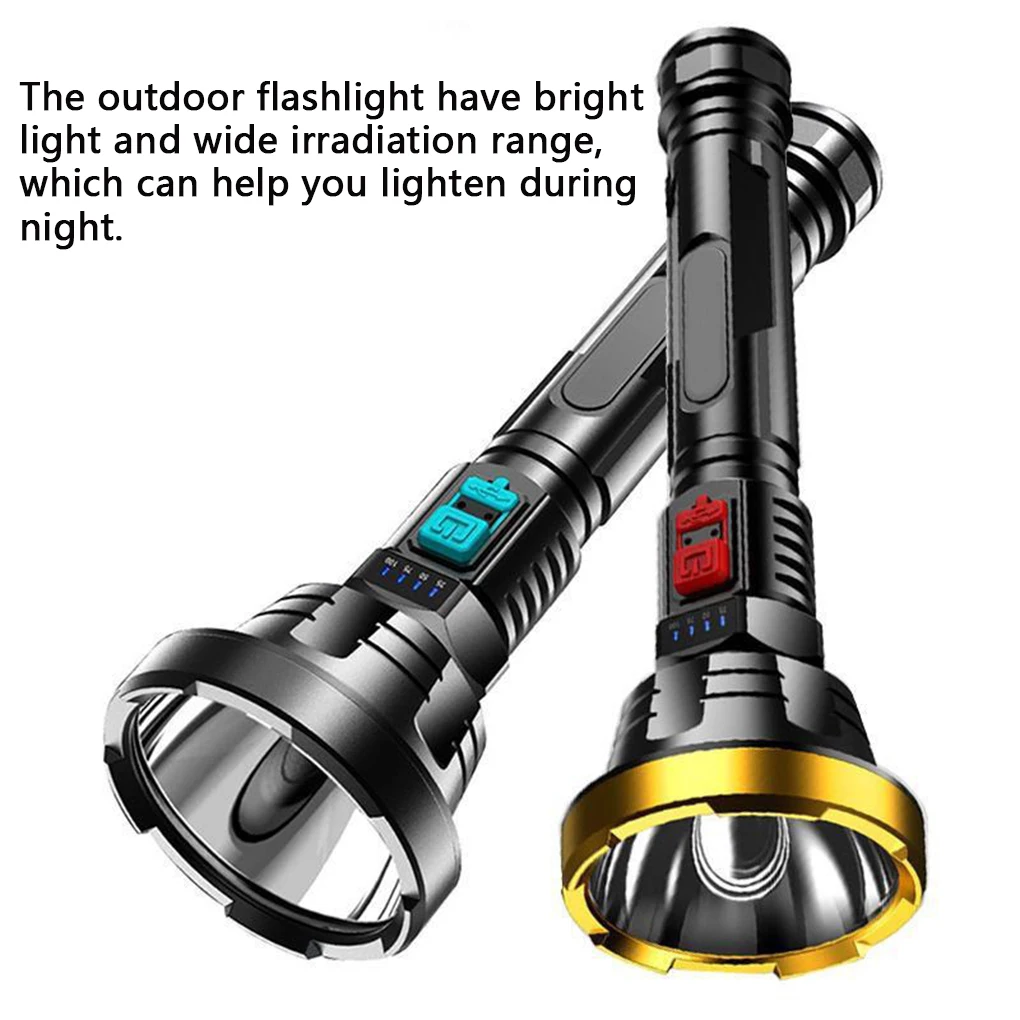 

Outdoor Flashlight Rechargeable Hand Torch Portable Sports Cycling Camping Hunting Fishing Lighting Light Gold Red