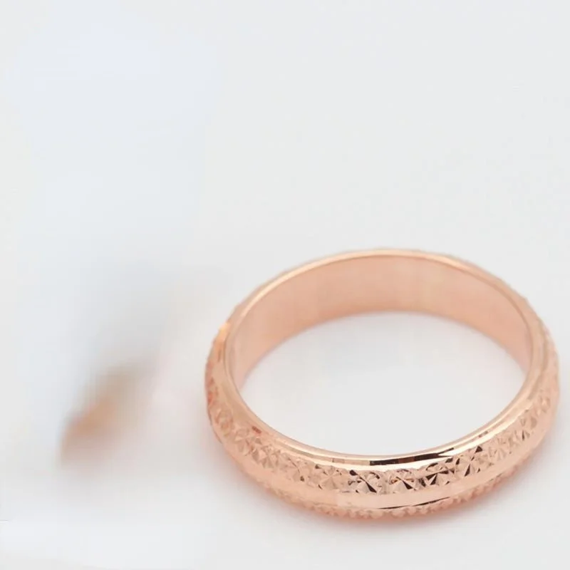 

Russian Purple Gold Couple Ring Female Hollow Starry Sky Bright Surface Rose Gold Ring Pure Gold Wedding Fashion