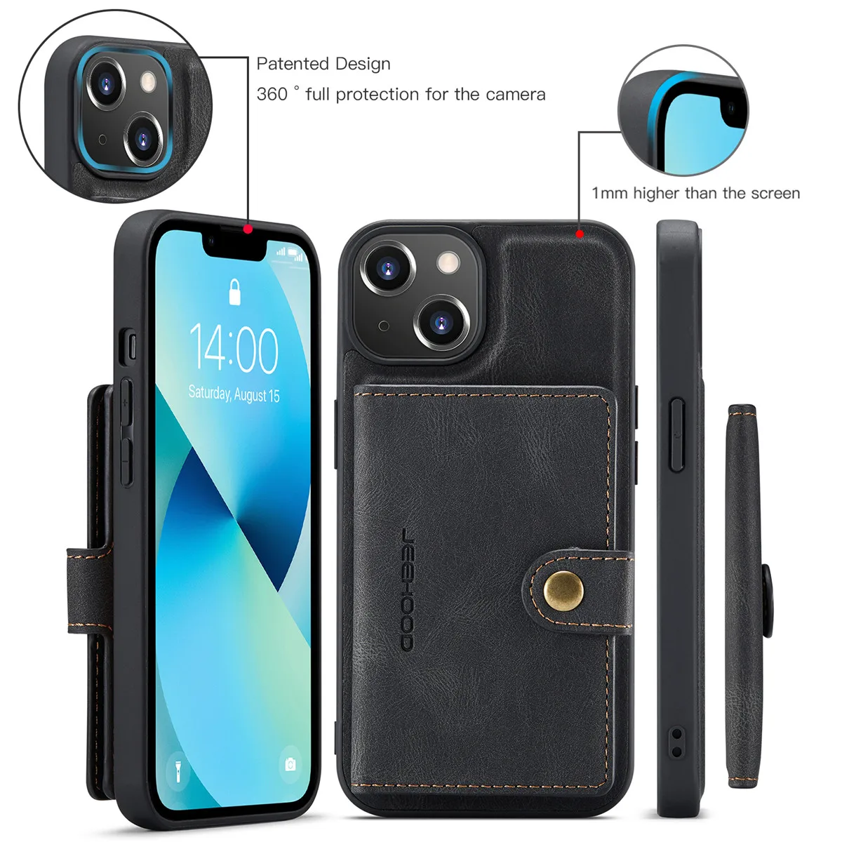 

Yidai-Silu PU Leather Case Kickstand Detachable Magnetic Wallet Stand Slot Metal Card Holder TPU Cover for Samsung Note 20 Ultra