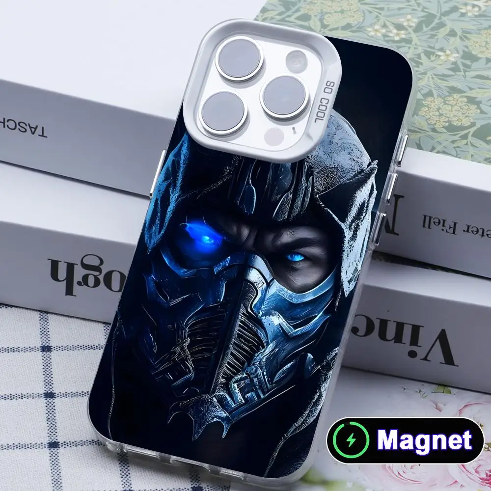 Фото Чехол для телефона Mortal Kombat Sub Zero для iPhone 17 16 15 14 13 12 11 X XR XS Air Pro Max Plus, цветной, серебристый, с магнитом №5