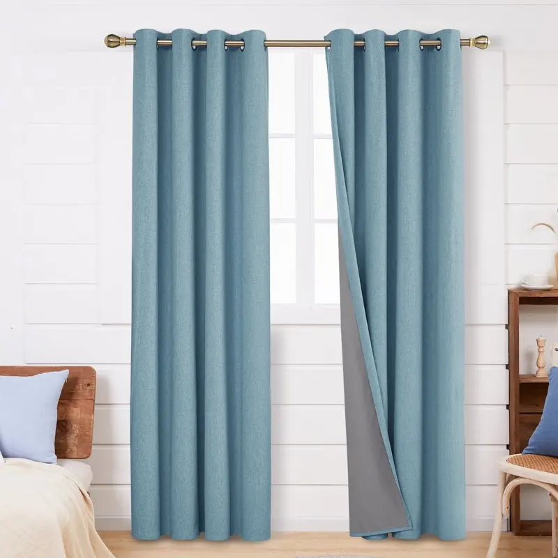 

100% Blackout Curtains for Bedroom, 84 inch Length 2 Panels Set, Grommet Thermal Insulated Curtains (Teal, 52" x 84", 2 Panels)