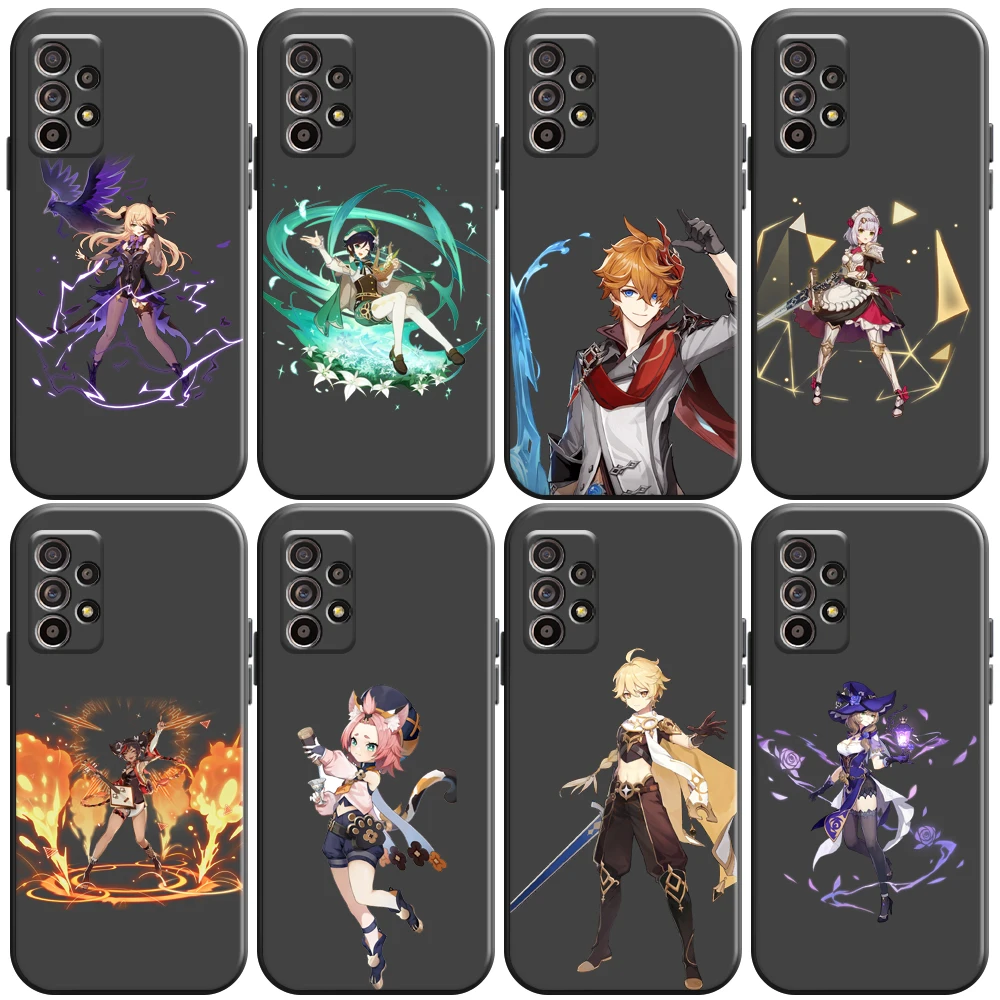 

Genshin Impact Project Game Phone Case For Samsung Galaxy A01 A02 A10 A10S A20 A22 4G 5G A31 Silicone Cover Soft Funda Black