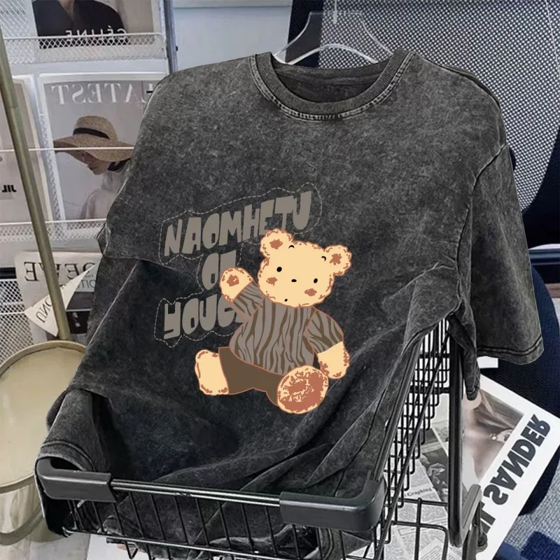 Футболка с коротким рукавом для мужчин и женщин Свободный Топ из чистого хлопка