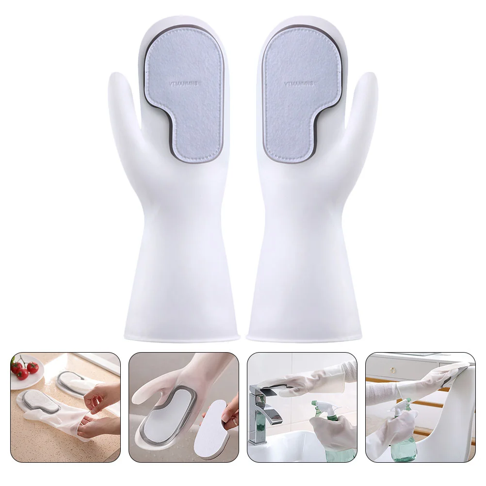 

Gloves Kitchen Washing Dishwashing Non Cleaning Housework Silicone Rubber Tools Hand Scrubber Dish Scrubbing Waterproof