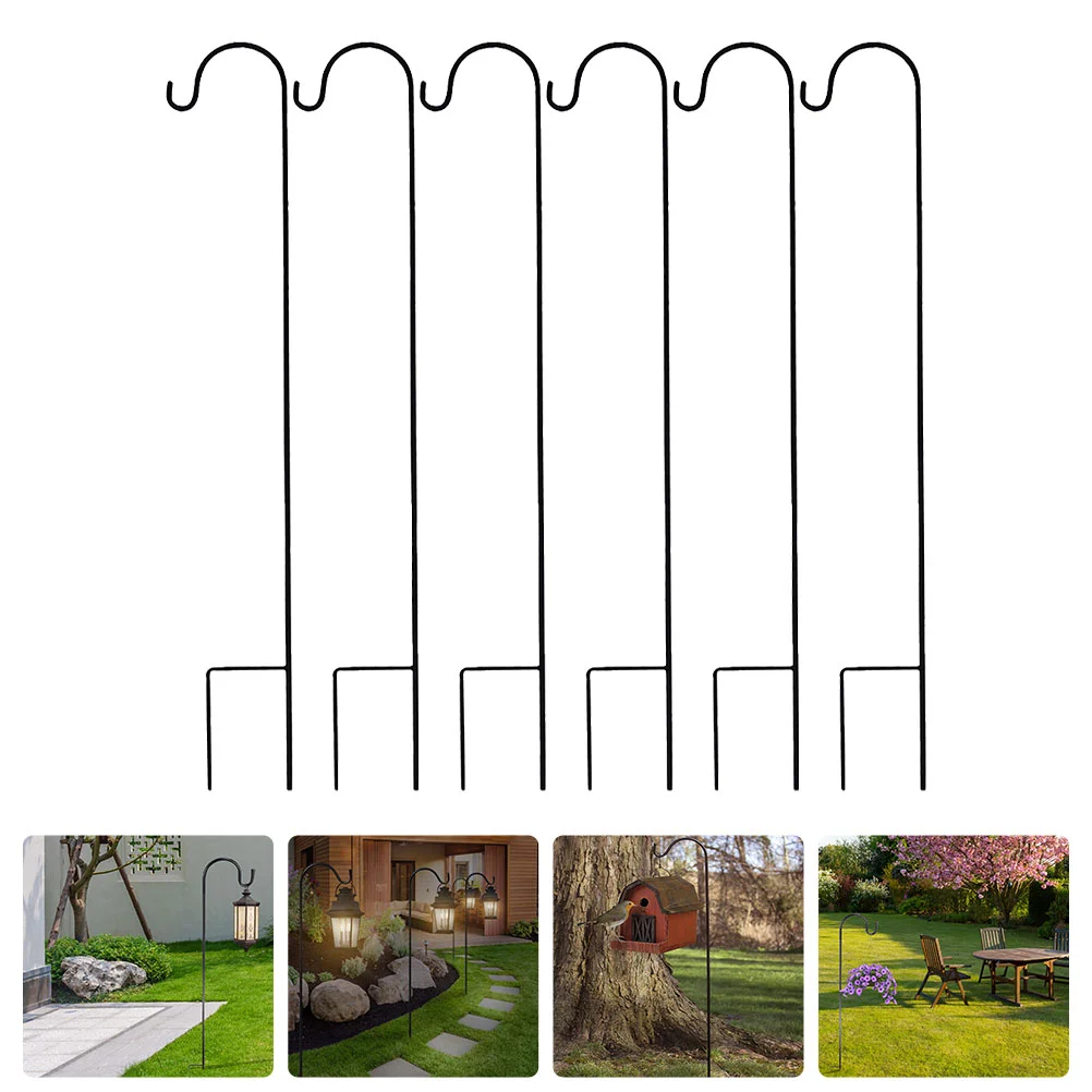 

6pcs Creative Garden Hook Simple Shepherd Hook Practical Ground Iron Hook
