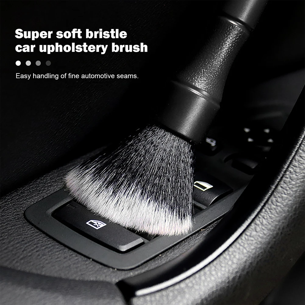 

2pcs Car Detailing Brush Auto Wash Accessories Cleaning Tool Kit Vehicle Interior Air Conditioner Supplies PP Handle Nylon Soft