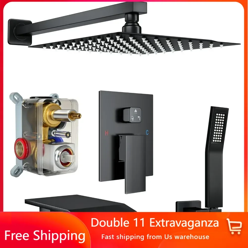 Душевая система с носиком для ванны набор настенным краном ванной комнаты