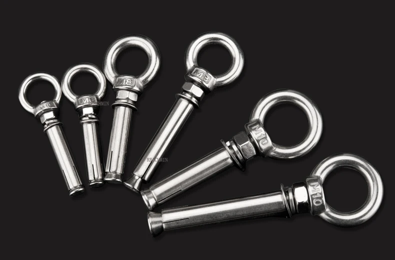 

304 Stainless Steel Expansion bolts expansion pull explosion screw M10*60/70/80/90/100MM lifting ring expansion Bolts with ring