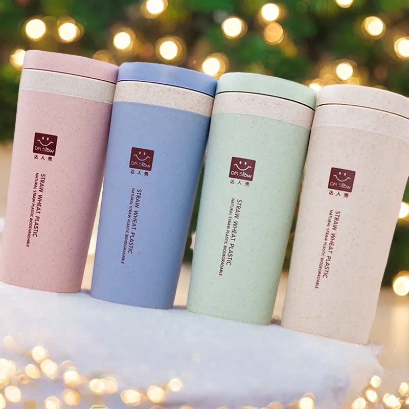 Портативный термос 300 мл здоровая пластиковая чашка из пшеничного волокна