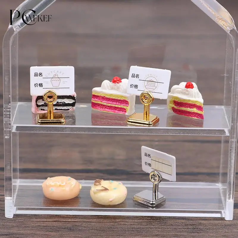 

1:12 Dollhouse Miniature Supermarket Bakery Cake Dessert House Coffee House Price Tag Card Display Frame For Doll House Decor