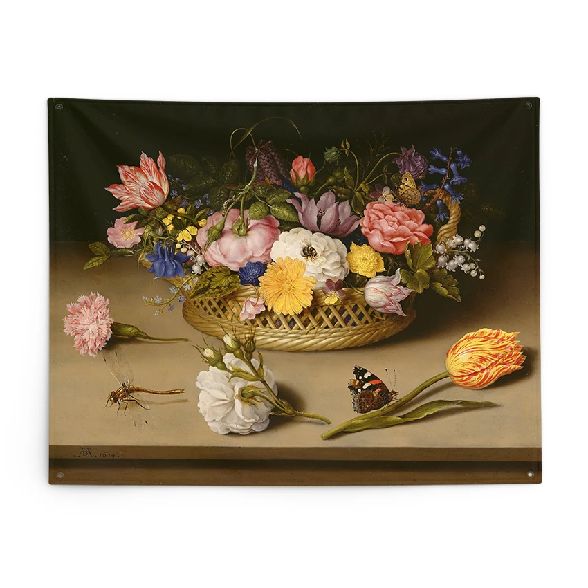 

Floral Still Life Tapestry Flower Wall Hanging Cloth Parlor Decor Home Decoration Custom Painting Canvas Poster Banner