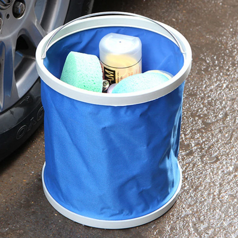 

9L Car Washing Buckets Fishing Bucket of High-quality Car Folding Collapsible Bucket Oxford Cloth Container Storage Box