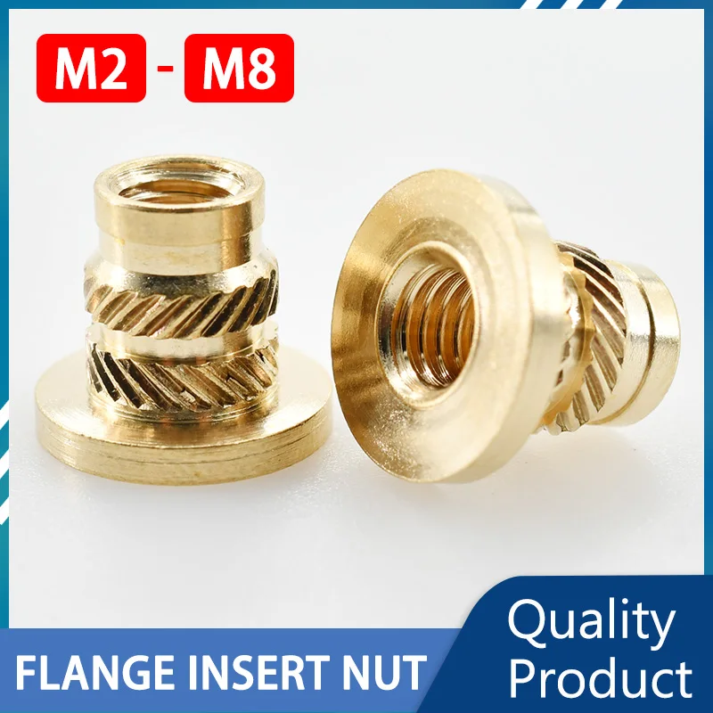 

Copper Threaded Nut Inserts M2 M2.5 M3 M4 M5 M6 M8 Notebook 3D Print Flange T-Nuts Knurled Thread Hot Melt Heating Insert Nuts