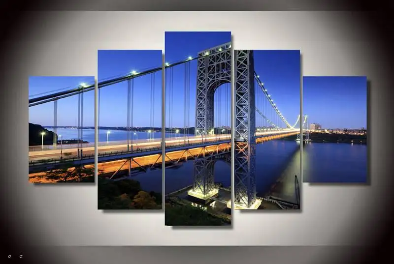 

Hd Printed George Washington Bridge Painting Canvas Print Room Decor Print Poster Picture Canvas Free Shipping/90647