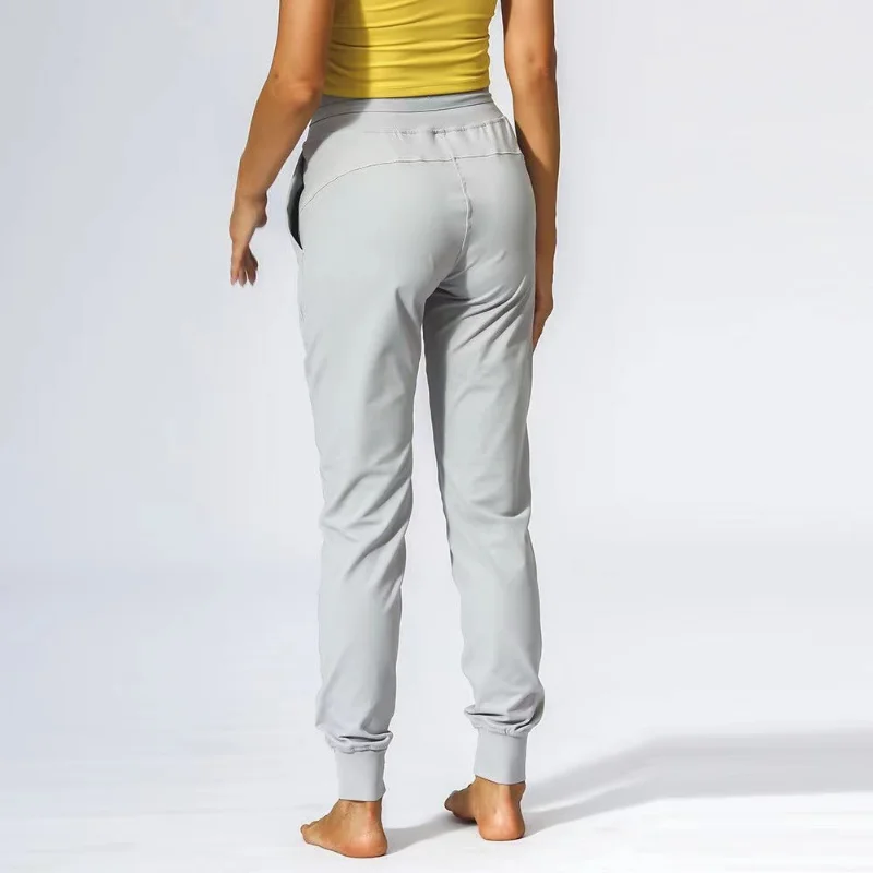 Lulusolid Yoga Drawstring Jogging Pants Elastic High Waist Leggings Women's Sports Fitness Casual Pants Ready To Sweat Pants