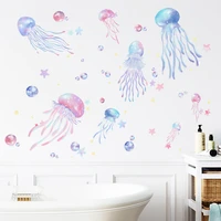 painted fantasy jellyfish childrens room self adhesive wall stickers home decoration wall decor home accessories wallpaper