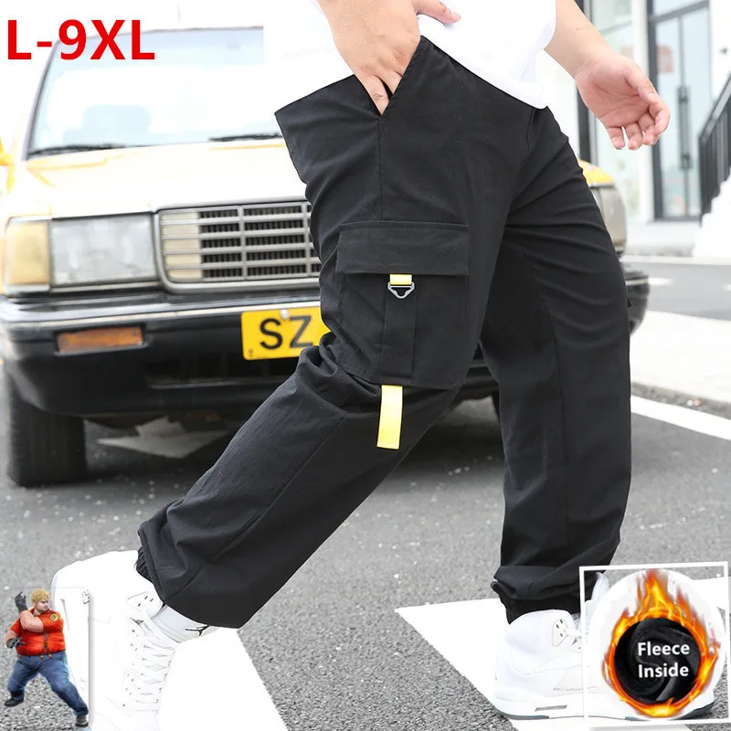 Штаны-карго мужские спортивные зимние хлопковые тянущиеся свободные Джоггеры в