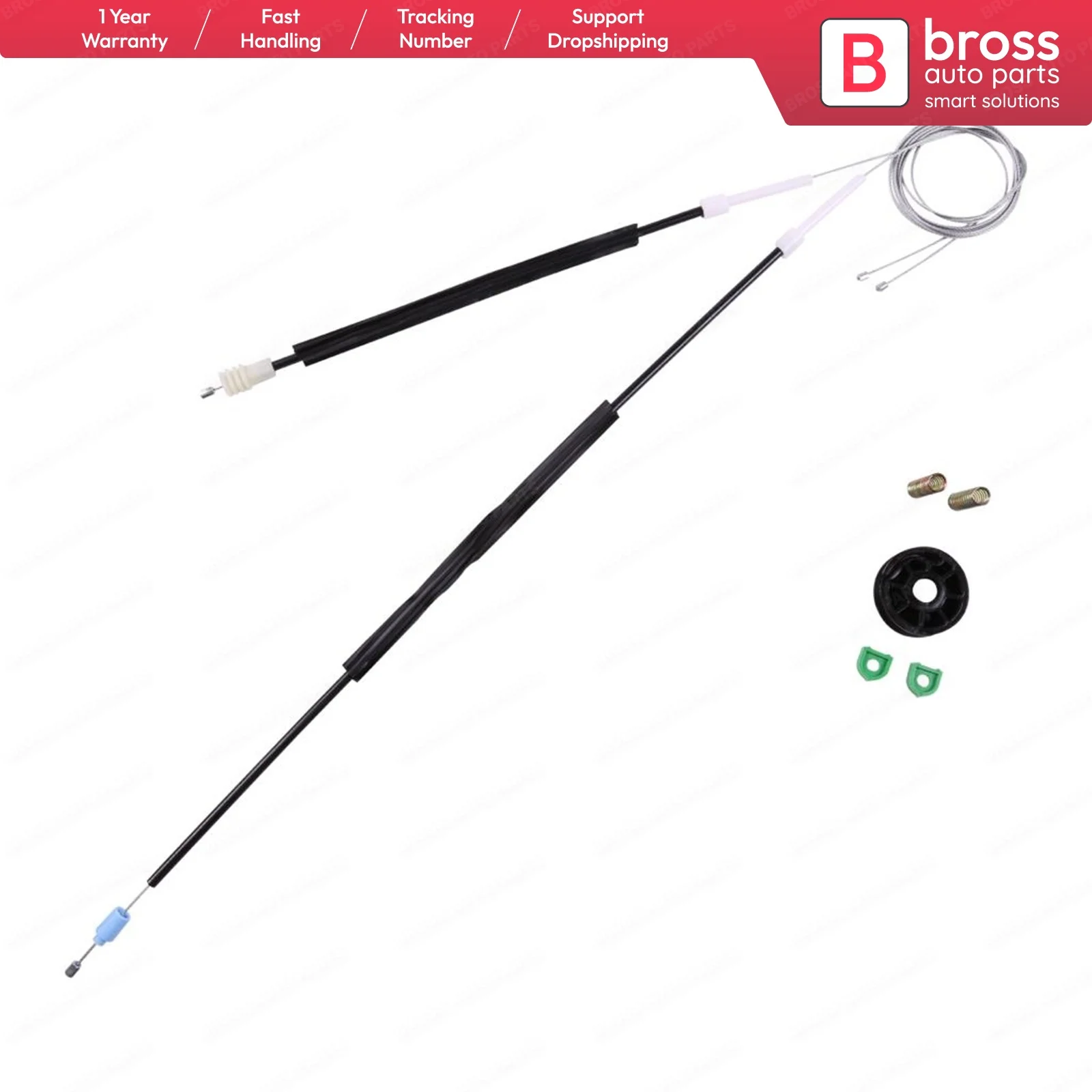 

Bross Auto Parts BWR1001 Electrical Power Window Regulator Repair Kit Front Right Door for Volvo C70 Coupe 1998-2002