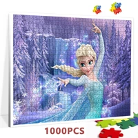 disney princess elsa puzzles for adults 1000 pieces paper jigsaw puzzles educational decompressing diy puzzle game toys gift
