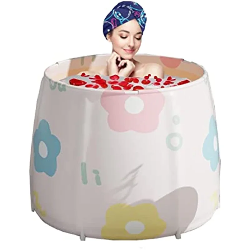 

Portable Bathtub for Adults Foldable PVC Soaking Standing Bath Tub for Shower Stall Freestanding Non-Inflatable Hot Ice Bath Tub
