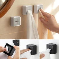 self adhesive towel plug holder wall mounted bathroom towel hook storage rack waterproof kitchen rag dishcloth clip organizer