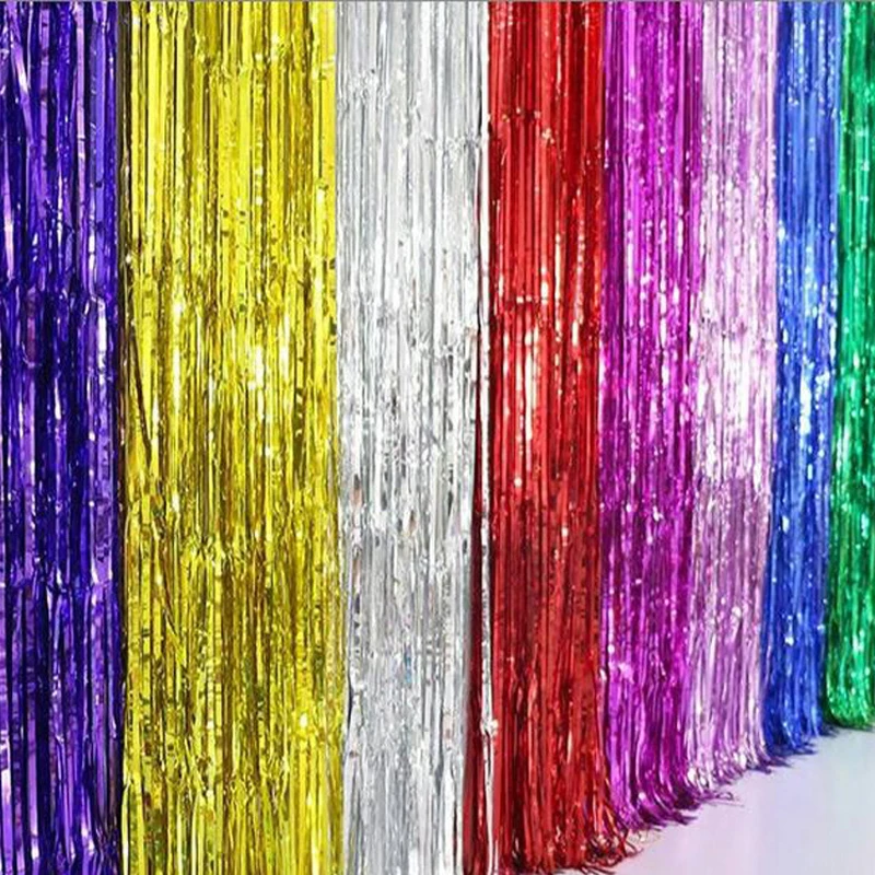 

2M Gold Silver Balloon Foil Tassels Garlands Tinsel Tassel Wedding Kids Birthday Party Decoration Tassels Ornaments Supplies