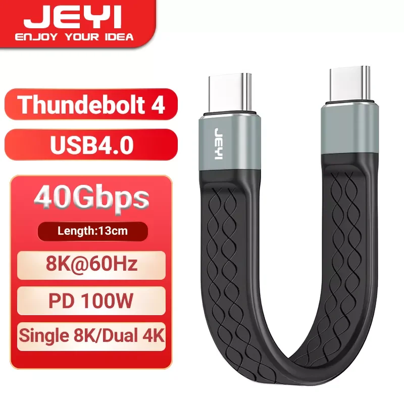 

NEW Thunderbolt 4 Cable, 40 Gb/s Data Transfer, 100W Power Charging, Compatible with Thunderbolt 4/3, USB-C and USB4 Devices