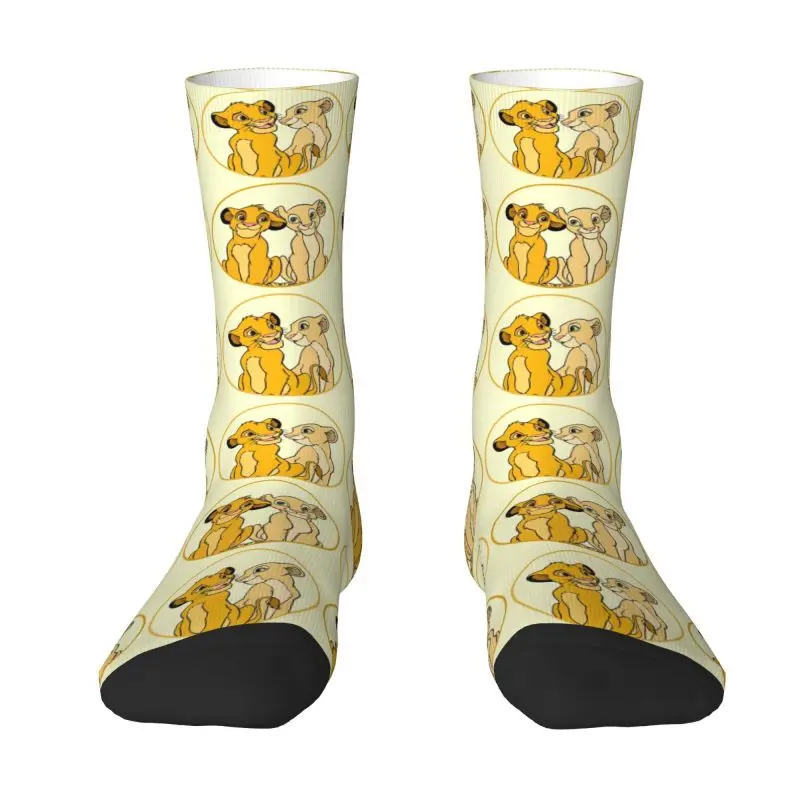 

Lion King Simba Men's Crew Socks Unisex Funny 3D Print Italian Animated Television Dress Socks