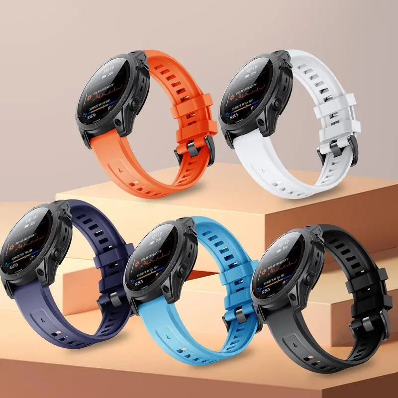 

Силиконовый ремешок для наручных часов Garmin Fenix7, ударопрочный с металлической пряжкой, сменный ремешок, браслет, уникальный браслет
