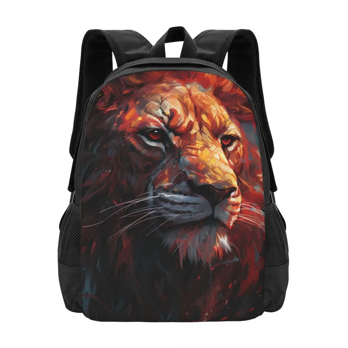 

Lion Backpack Realism Fantastic Grotesque Cool Backpacks Men Cycling Durable School Bags Custom Rucksack