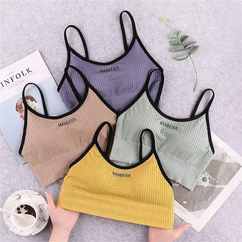 

Suspenders One Size Fits All Comfortable Thread Color Matching Chest Pad Fashion Sports Bra Soft Underwear Elastic Cotton Bra