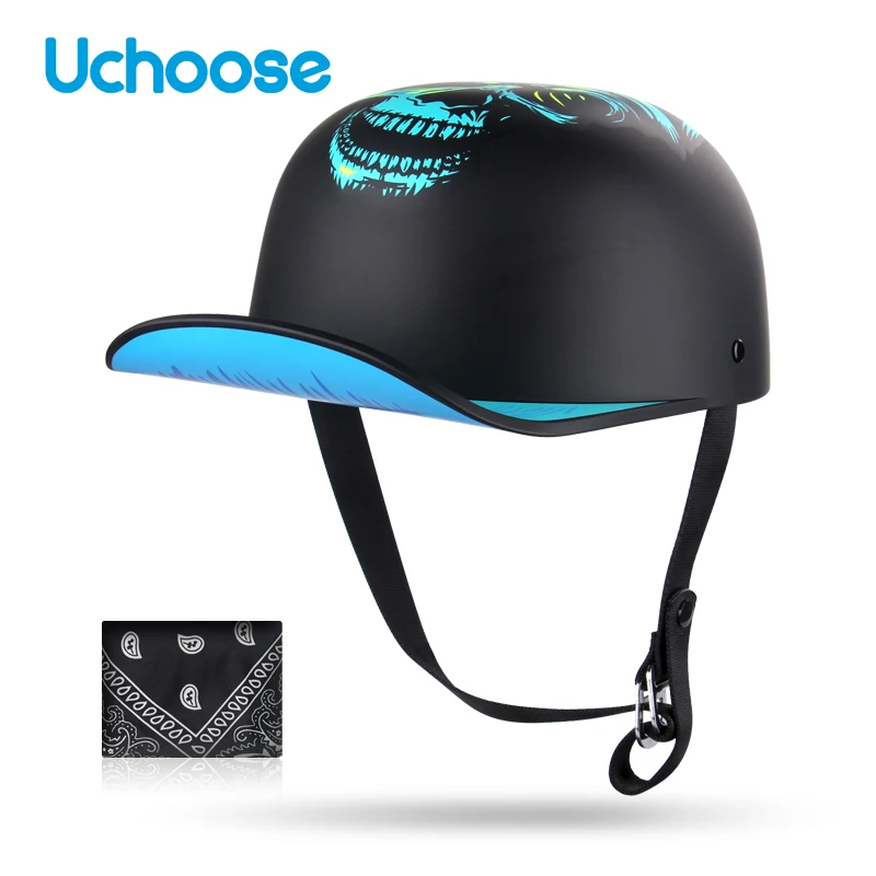 

2022 Motorcycle Helmet Retro Gangster DS Personality Baseball Cap Helmet Motorcycle Scoop Helmet Summer Helmet Unisex