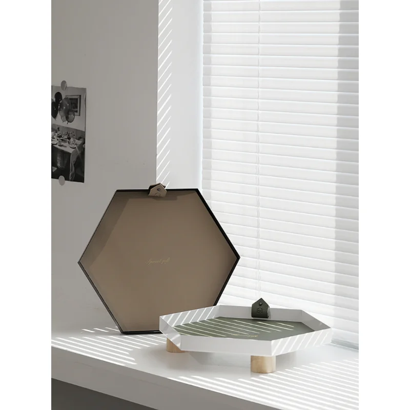 

Hexagonal Storage Tra Desk Sundry Plate For Make Up Perfume Afternoon Tea Pallet Home Decoration Photography Tools mold silicone