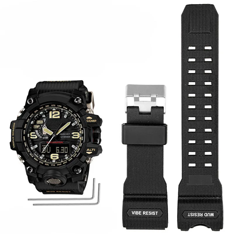 

For Casio G-SHOCK Black Gold Watchband Big Mud King GWG-1000 GWG-1000GB Modified Resin Silicone Male Strap Watch Accessories