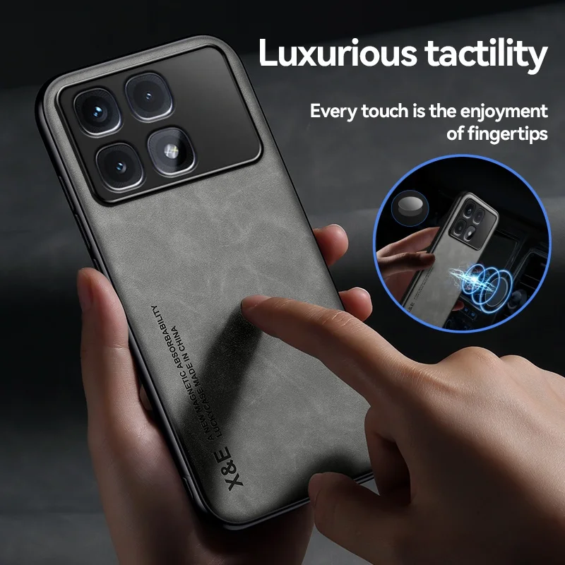 Funda для Redmi K70Ultra чехол противоударный силиконовый кожаный магнитный телефона Xiaomi